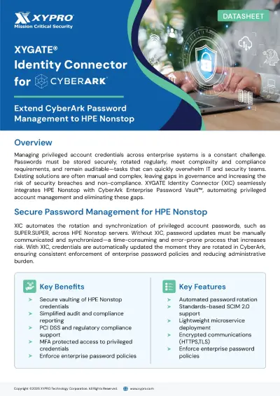 XYGATE Identity Connector for CyberArk Data Sheet (PDF)